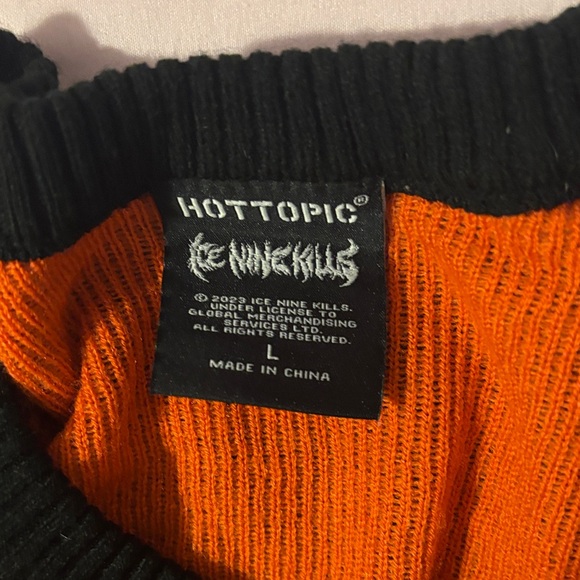 INK MERCH Hot Topic Black and Orange Graphic Crewneck Sweater - Picture 3 of 3